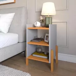 Mesa De Cabeceira Para Quarto Com Prateleira Pé Madeira Maciça Sofia Lançamento