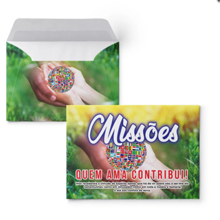 Envelope Colado Missões Quem Ama Contribui - 10x15cm em Oferta na Shopee