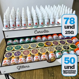 Porta corantes de decorar bolo e porta glitter, organizador de corantes alimenticios, confeitaria em Oferta na Shopee