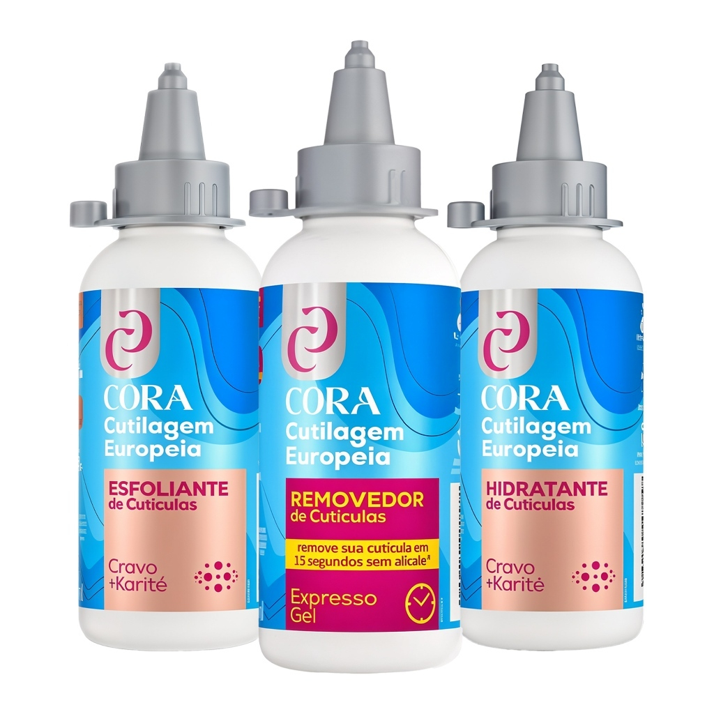 Kit King Cutilagem Cora Gel Removedor de Cutículas Esfoliante Hidratante para Mãos Macias 100ml