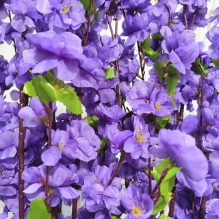 Ramo De Cerejeira Artificiais Pessegueiro, Galho Grande 120cm, Decoração Flores Falsas - A-63ROXO