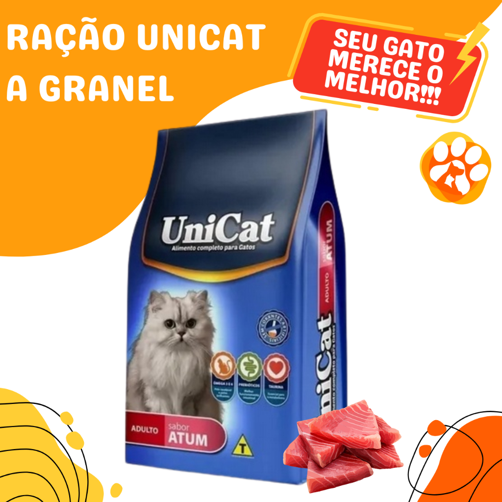 Ração Para Gatos Unicat Atum Adultos a Granel de 01kg a 05kg