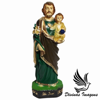 Imagem De São José 20cm Gesso Premium Pintado Decoração Religiosa de Alta Qualidade em Oferta na Shopee