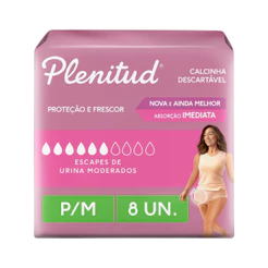 Calcinha Descartável Plenitud Femme P/M Com 8 Unidades