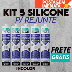 Kit 5 Silicone Incolor Para Rejunte 280g Sil Trade