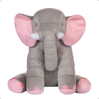 Almofada Elefante Pelúcia Cinza/Rosa/Azul 60cm em Oferta na Shopee