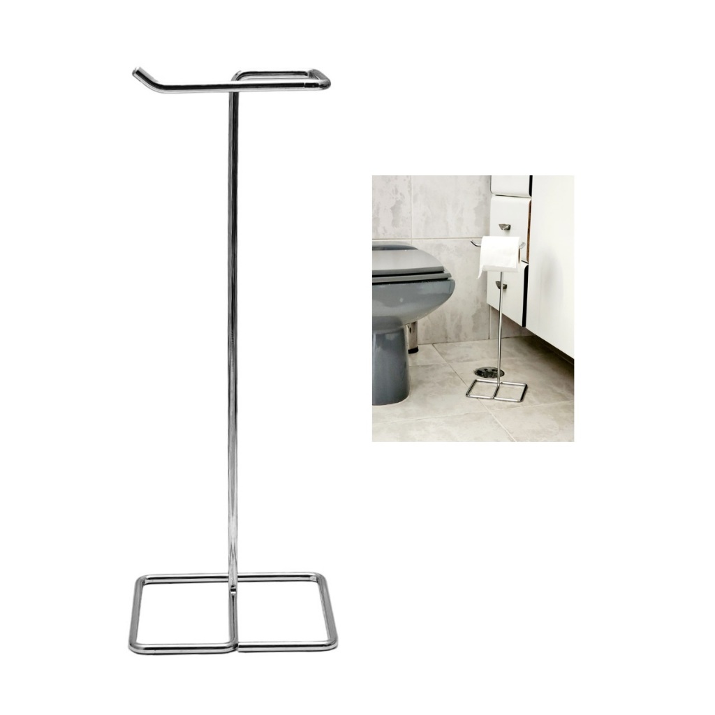 Papeleira Suporte Porta Papel Higiênico Para Piso Banheiro