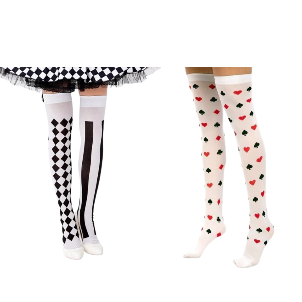 Meia 7/8 Fantasia Rainha de Copa Cosplay Nipe Cartas Carnaval em Oferta na Shopee