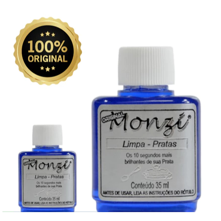 Limpa Jóias Prata Monzi 35ml 1 á 4 Unidades Original Azul