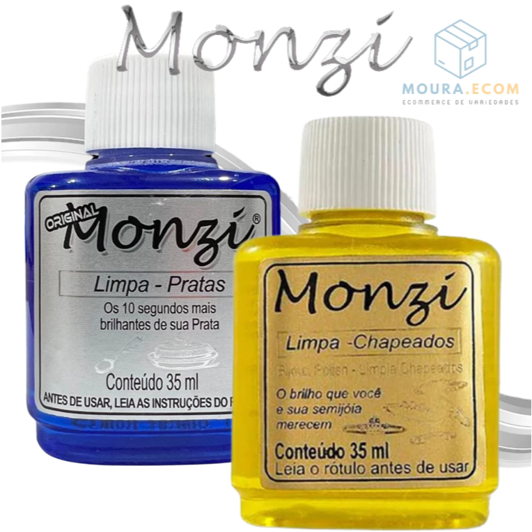 Limpa Jóias Prata ou chapeado Monzi 35ml Original Azul em Oferta na Shopee