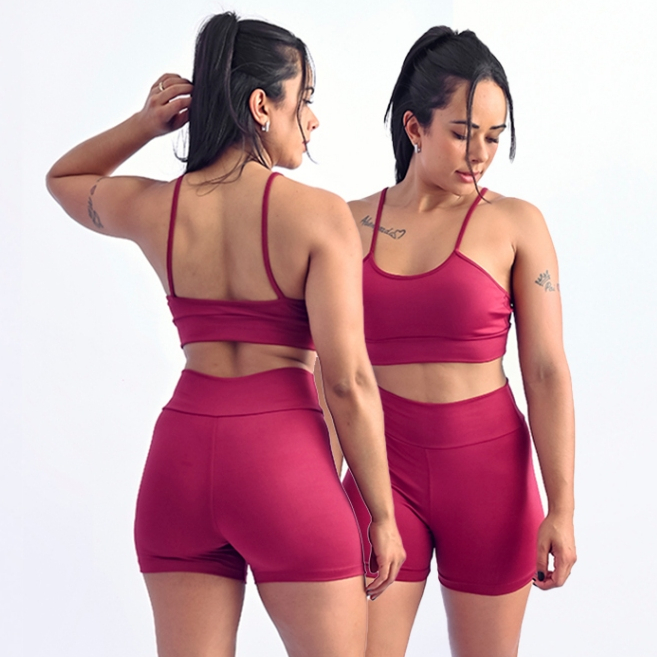 Conjunto De Academia Feminino Short e Top Roupa Fitness Zero Transparência em Oferta na Shopee