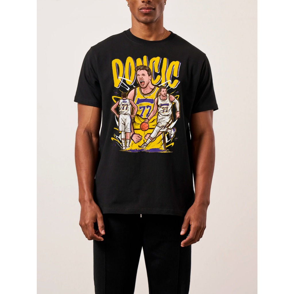 camisa camiseta basica estampada unissex jogador basquete luka doncic 100% algodao premium masculina feminina