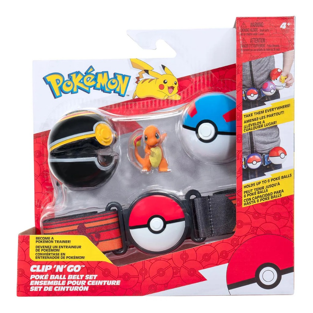 Boneco Pokémon com Cinto e 2 Pokébolas - Sunny Brinquedos