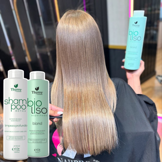 Kit BioLiso Blond Escova Progressiva Sem Formol Semi-Definitiva Selagem Térmica Thyrre Cosmétics em Oferta na Shopee
