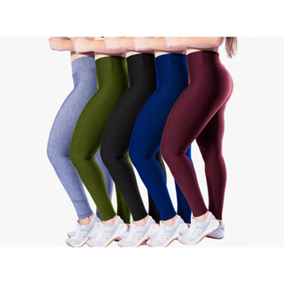 Kit 5 Calça Legging Lisa Suplex Fitness Cintura Alta Academia em Oferta na Shopee