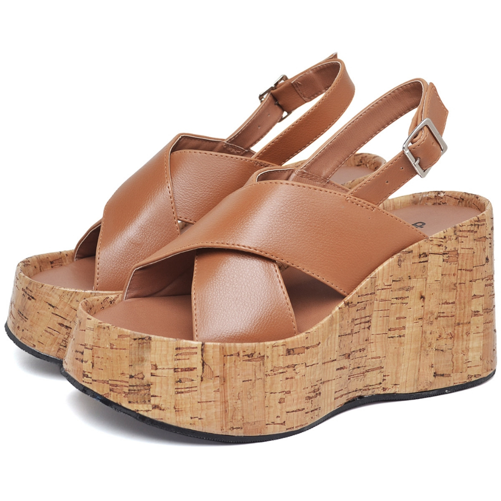 Tamanco Feminino Plataforma Cortiça Caramelo Dubuy Kora 2106DB - Women Shoes