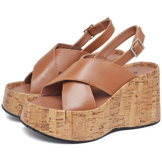 Tamanco Feminino Plataforma Cortiça Caramelo Dubuy Kora 2106DB em Oferta na Shopee