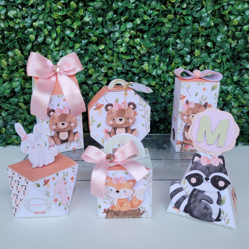 Kit Festa Bosque Menina  - Lembrancinhas personalizadas - caixinhas personalizadas - papelaria personalizada