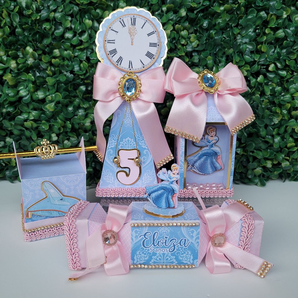Kit Festa Cinderela Luxo  - Lembrancinhas personalizadas - caixinhas personalizadas - papelaria personalizada