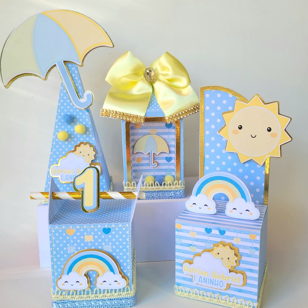 Kit Luxo Chuva de Amor  - Lembrancinhas personalizadas - caixinhas personalizadas - papelaria personalizada