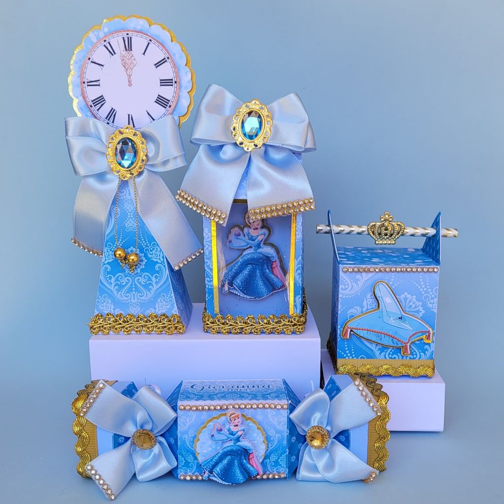 Kit Festa Cinderela Luxo - Lembrancinhas personalizadas - caixinhas personalizadas - papelaria personalizada