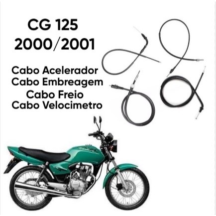 Kit C/4 Cabos  Cg 125 00/01 (Acelerador Embreagem Velocímetro Freio) em Oferta na Shopee