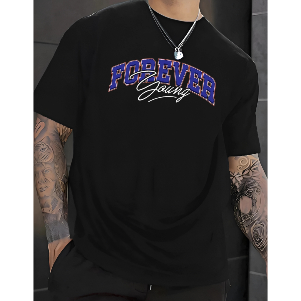 Camisa Camiseta masculina Algodão Forever Unissex Lançamento casual Moda Masculina