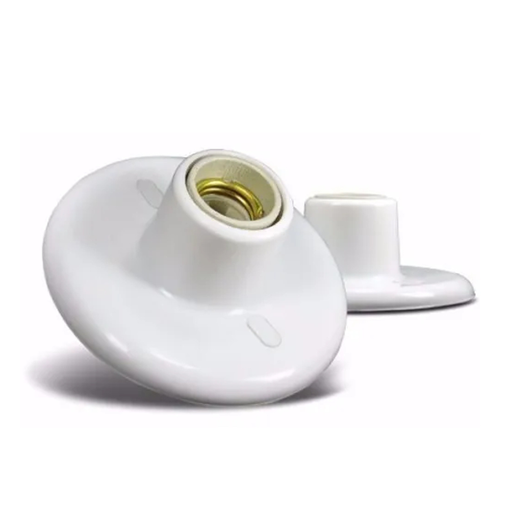 Kit 5 Plafon Soquete E27 100W Porcelana – Base de Teto para Lâmpadas Plafonier Iluminação