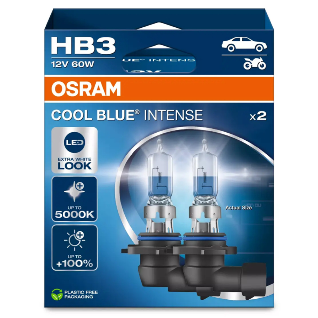 Par Lâmpada Osram Cool Blue Intense HB3 5000K 60w 12v
