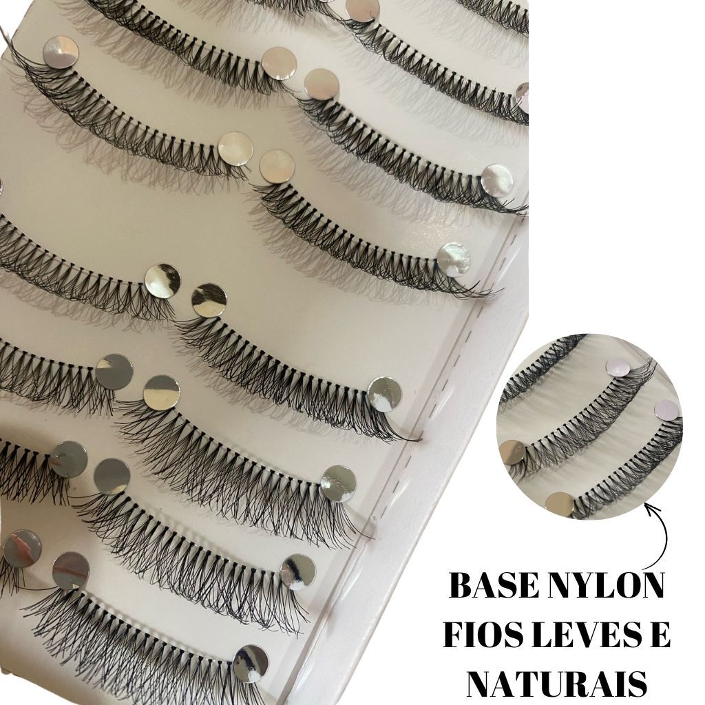 CILIOS EM TELA 747M COM VOLUME HINFINITY 10 PARES FIO DE NYLON NATURAL E LEVE em Oferta na Shopee
