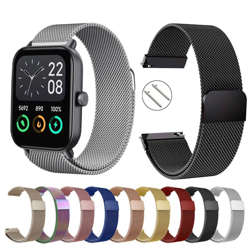 Pulseira de 22mm milanesa aço inox para Smartwatch Mondaine 30001 de Engate Rapido