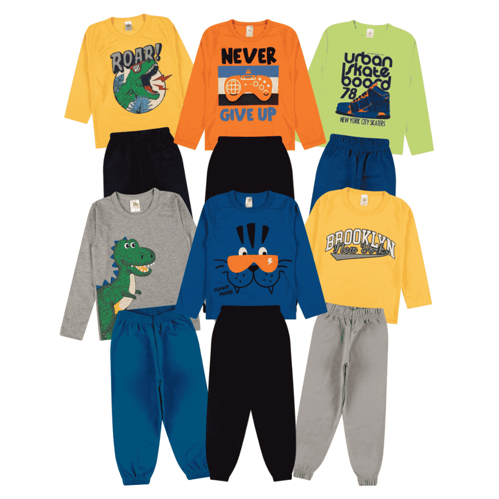 Kit Sortido 4 ou 2 Peças de Roupas Masculino Infantil Inverno e Meia estação Roupa Menino Moda Casual em Oferta na Shopee