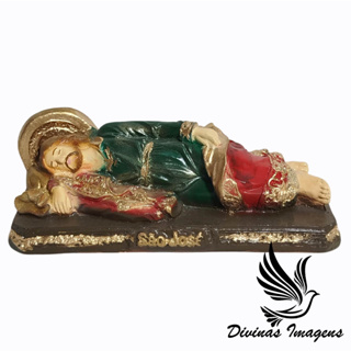 Imagem São José Dormindo Gesso Premium 15cm Pintado em Oferta na Shopee