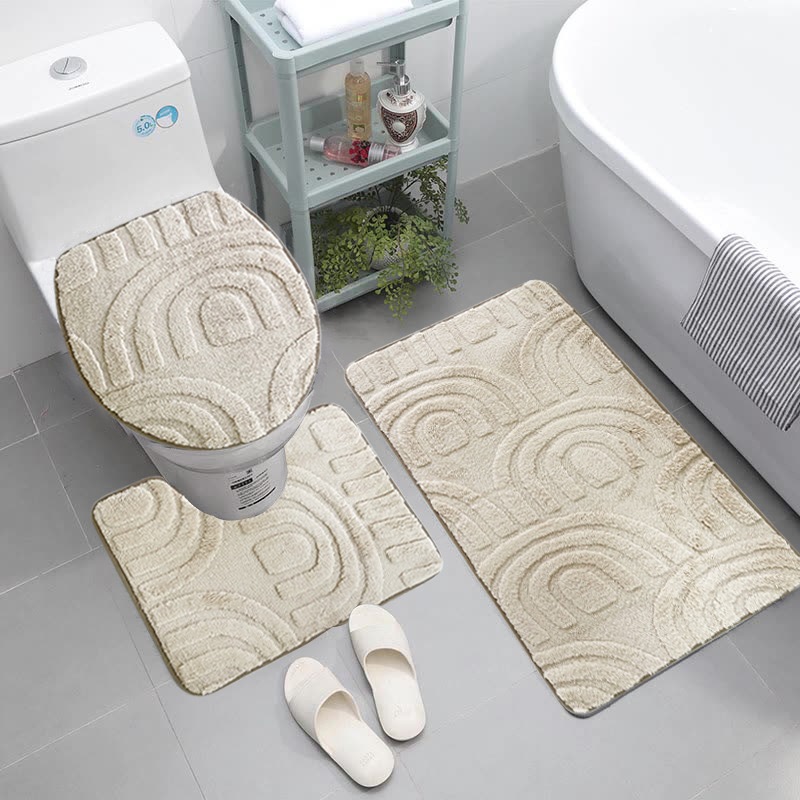 Jogo De Banheiro De Pedras Conjunto Tapetes 3 Peças