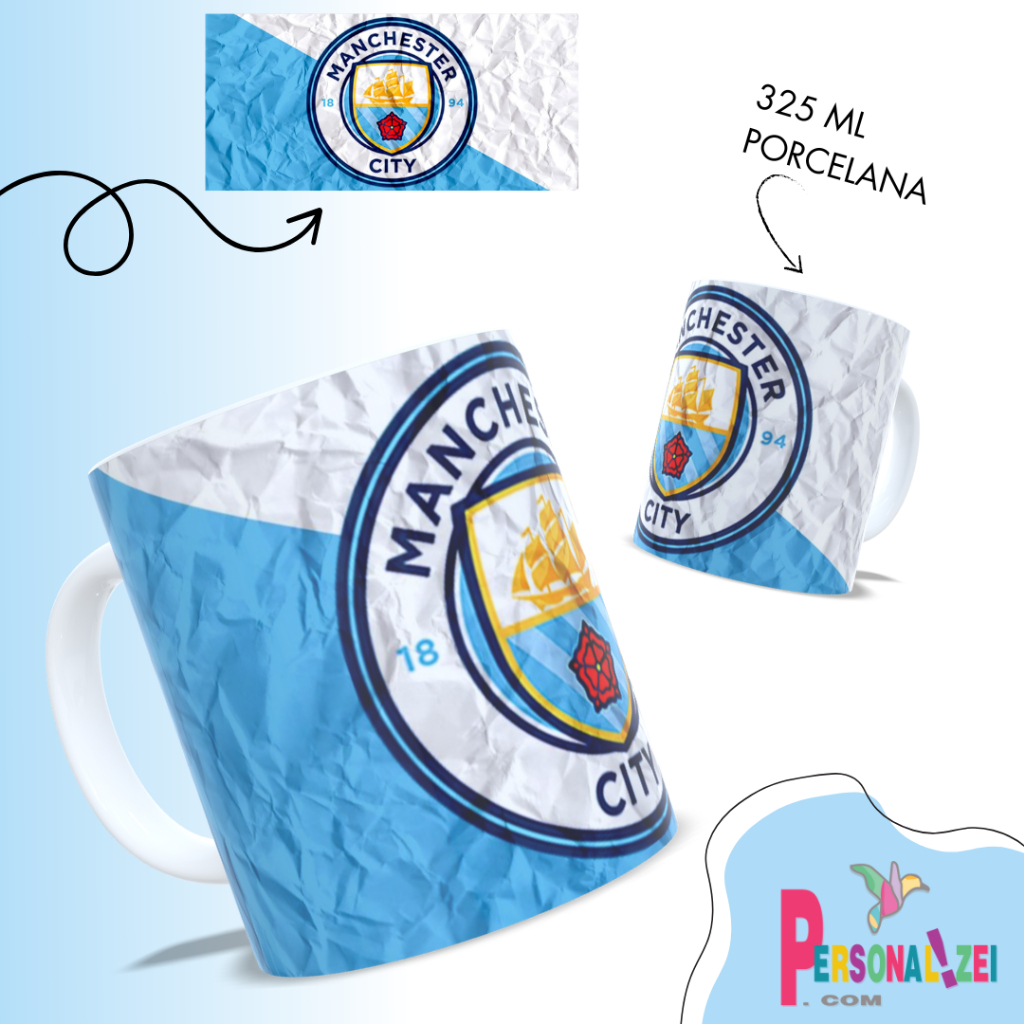 Caneca Personalizada Manchester City Futebol Caneca Time Futebol Xícara Personalizada Caneca de Café em Oferta na Shopee