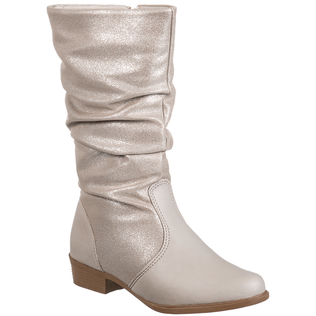 Bota Feminina Infantil Bico Fino Menina Saltinho Baixo Médio Cano Longo Enrrugado Confortável Moda Atual em Oferta na Shopee