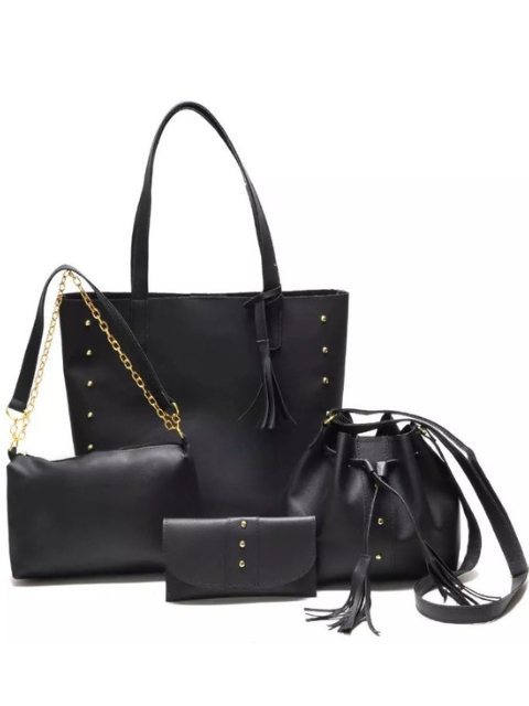 Kit 4 Bolsas Femininas Sacola Bag Femininas Tiracolo Bolsas Femininas Meninas Kit Com 4 Unidades Transversal Carteira