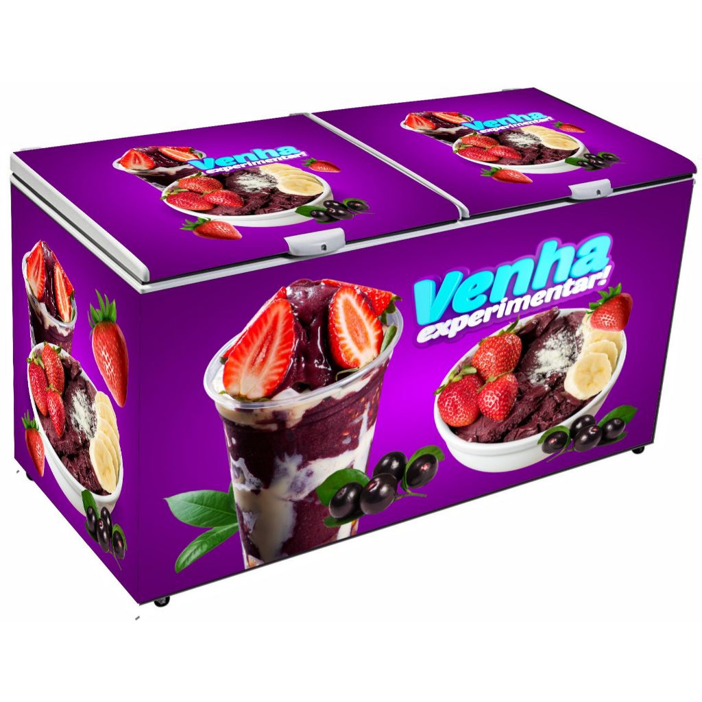 adesivos para freezer horizontal tama açai 185cm x 80cm SEM ADESIVO NA TRASEIRA