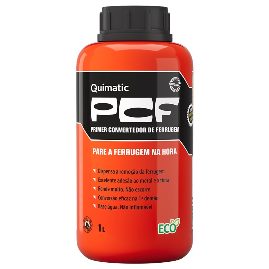 PCF Primer Convertedor de Ferrugem 1 Litro Quimatic Fundo Base para Tinta Tapmatic - Home & Living