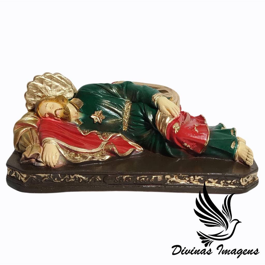 Imagem São José Dormindo Gesso Premium Pintado em Oferta na Shopee
