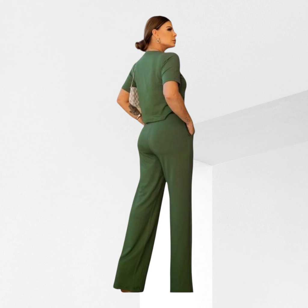 Conjunto Moletinho Pantalona Feminino Casual – Look Confortável para o Dia a Dia