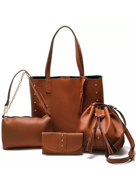 Kit 4 Bolsas Femininas Sacola Bag Femininas Tiracolo Bolsas Femininas Meninas Kit Com 4 Unidades Transversal Carteira