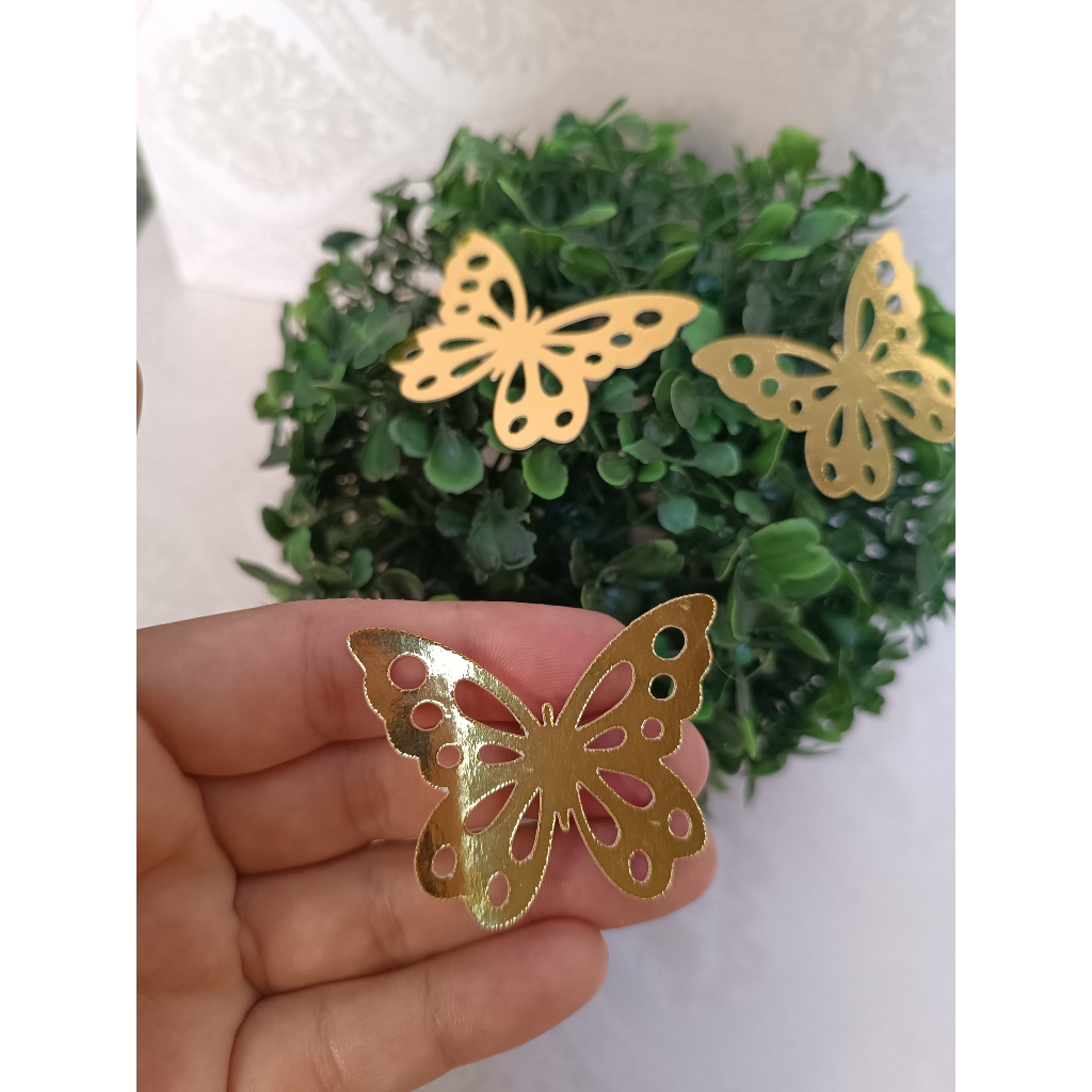 Borboletas vazadas de papel aplique em lamicote para decoração personalizado, festa lembrancinha de borboleta