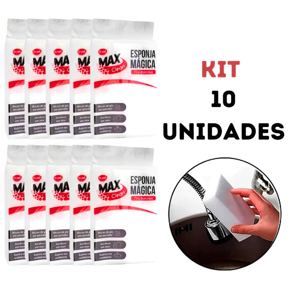 Kit 10 Esponja Mágica Max Clean Limpeza Pesada Cozinha
