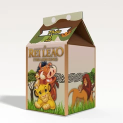 Caixinha Milk Rei Leão Safari para Festa Personalizada - Lembrancinha para Festa