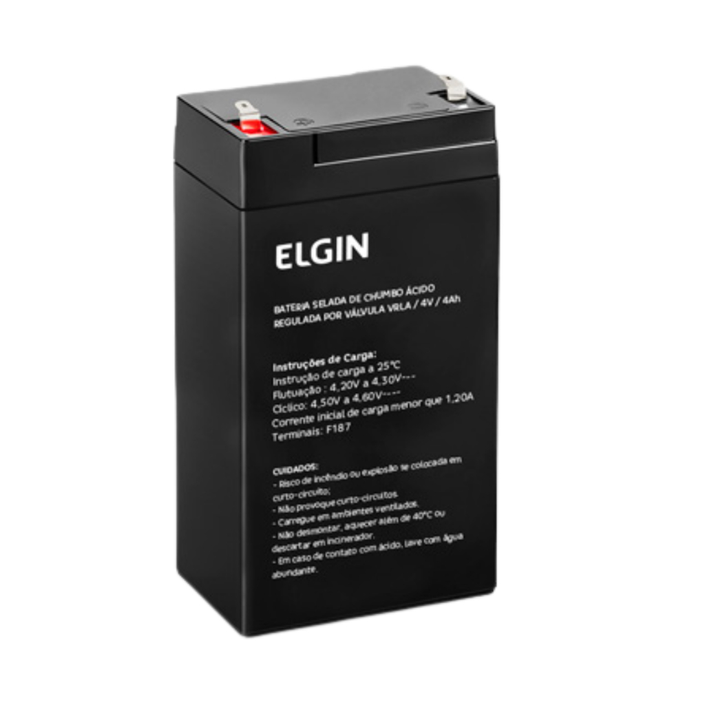 Bateria Selada de Chumbo 6V 4,5Ah VRLA Para Nobreak Alarmes Elgin