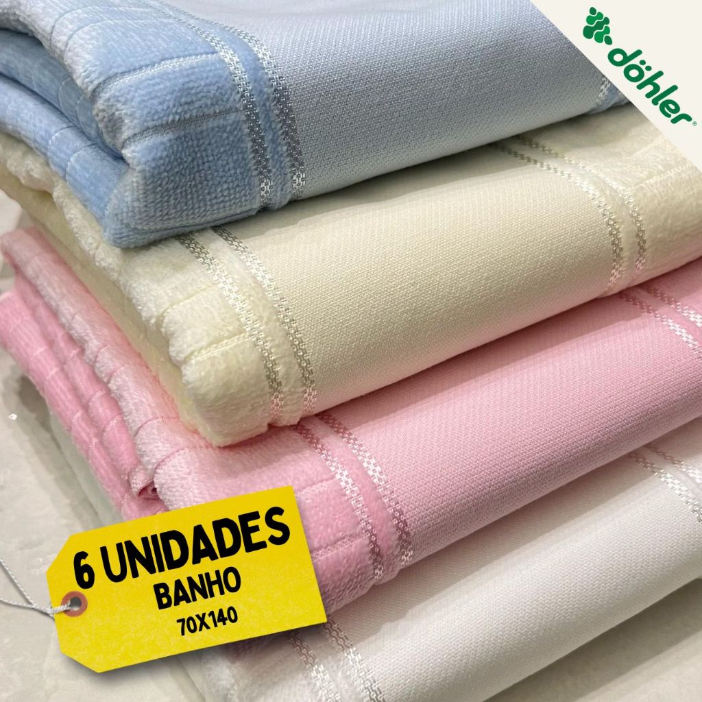 Kit 6 Toalhas de Banho Dohler BORDAR NA MAQUINA OU PINTURA Velour Artesanalle 70x140cm em Oferta na Shopee