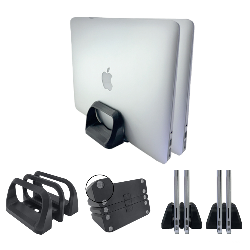 Splin Suporte de mesa Vertical Universal Ajustável Para 2 Notebooks e Mac Mini - Modelo Arcus Duo - Para 2 dispositivos