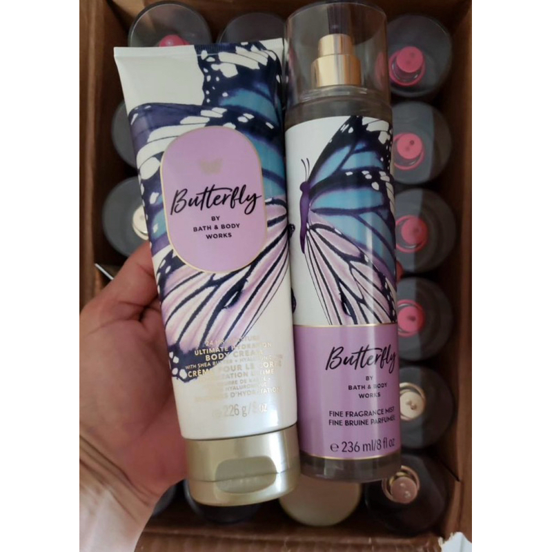 Kit Butterfly – Bath & Body Works (Hidratante 236ml + Body Splash 226ml) – Original