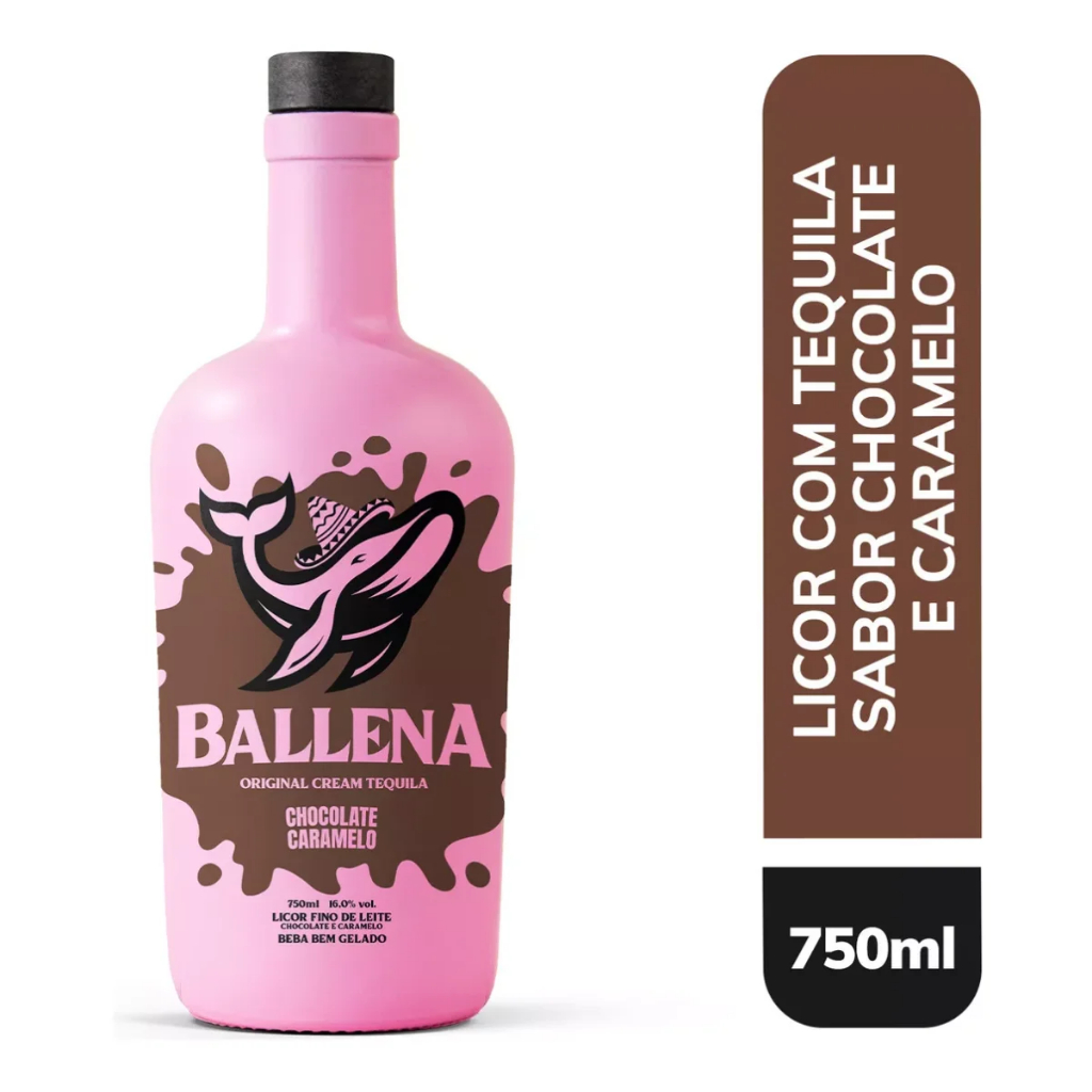 Licor Ballena Chocolate e Caramelo Tequila 750ml